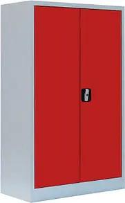 LÜLLMANN Stahlschrank 530294 feuerrot, lichtgrau 80,0 x 38,3 x 120,0 cm, aufgebaut