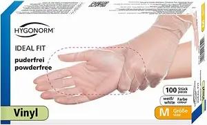 HYGONORM unisex Einmalhandschuhe IDEAL FIT weiß Größe M, 100 St.