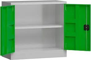 ClassiX Stahlschrank X-530305 lichtgrau, gelbgrün 80,0 x 38,0 x 75,0 cm, aufgebaut