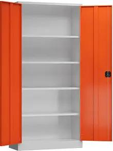ClassiX Stahlschrank X-530354 feuerrot, lichtgrau 92,0 x 50,0 x 194,5 cm, aufgebaut