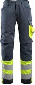 MASCOT® unisex Warnschutzhose Leeds schwarzblau, gelb Größe 54