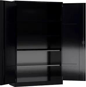 ClassiX Stahlschrank X-530389 tiefschwarz 120,0 x 60,0 x 194,5 cm, aufgebaut