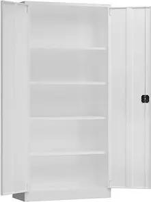 ClassiX Stahlschrank X-530347 signalweiß 92,0 x 42,0 x 194,5 cm, aufgebaut