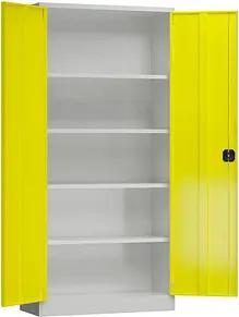 ClassiX Stahlschrank X-530346 zinkgelb, lichtgrau 92,0 x 42,0 x 194,5 cm, aufgebaut