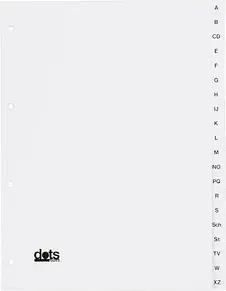 dots Ordnerregister Vollformat A-Z weiß 20-teilig, 5 Satz