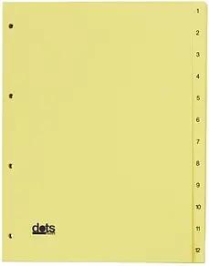 dots Ordnerregister Vollformat 1-12 gelb 12-teilig, 5 Satz