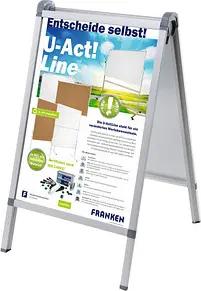 FRANKEN Kundenstopper Outdoor PRO silber DIN A1 2 Fächer