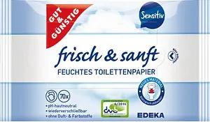 GUT&GÜNSTIG Feuchtes Toilettenpapier frisch & sanft 1-lagig, 140 Tücher