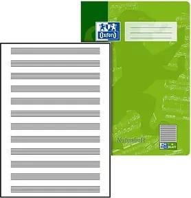 OXFORD Notenheft ohne Hilfslinien Lineatur 14 Notenlineatur DIN A4 ohne Rand, 8 Blatt