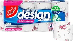 GUT&GÜNSTIG Toilettenpapier limited design 3-lagig, 8 Rollen