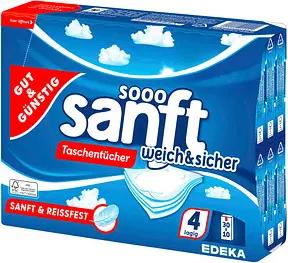 GUT&GÜNSTIG Taschentücher sanft weich & sicher 4-lagig weiß, 30x 10 Tücher