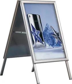 update displays Kundenstopper silber DIN A1 2 Fächer