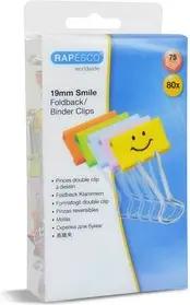 80 RAPESCO® Foldbackklammern Smiles farbsortiert 1,9 cm