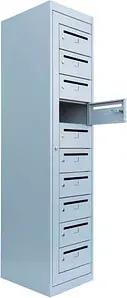 LÜLLMANN Schließfachschrank lichtgrau 526410, 10 Schließfächer 40,0 x 50,0 x 180,0 cm