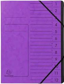 Exacompta Ordnungsmappen 12 Fächer violett