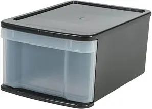 IRIS Ohyama Aufbewahrungsbox 11,0 l transparent, schwarz 26,0 x 37,0 x 17,5 cm