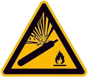 SafetyMarking® Warnaufkleber "Warnung vor Gasflaschen" dreieckig 10,0 x 10,0 cm