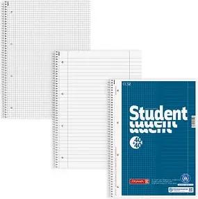 BRUNNEN Collegeblock Student DUO Lineatur 27 und 28 liniert und kariert DIN A4 Innen- und Außenrand