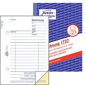 AVERY Zweckform Rechnung Formularbuch 1732