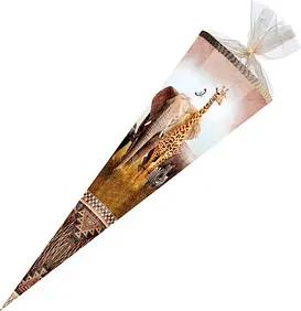 Nestler Tradition in Emotion Schultüte Safari 85,0 cm braun/weiß