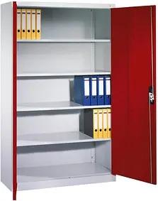 CP Stahlschrank C 2000 Acurado 9460-000 S10693 lichtgrau, rubinrot 120,0 x 40,0 x 195,0 cm, aufgebaut