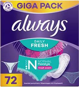always Slipeinlagen Daily Fresh Flexistyle Normal für Slip, 72 St.