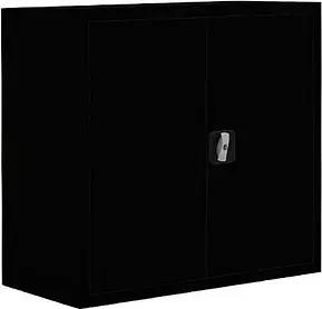 LÜLLMANN Stahlschrank 530309 tiefschwarz 80,0 x 38,3 x 75,0 cm, aufgebaut