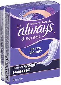 always Inkontinenzeinlagen discreet Extra Sicher Ultimate Nacht für Slip, 8 St.