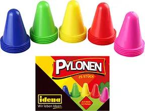 25 Idena Spielzeug-Pylone mehrfarbig 8,0 cm