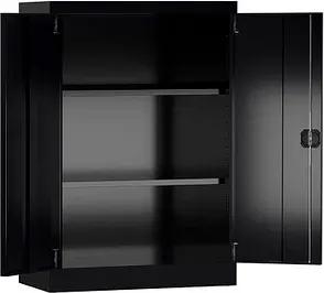 ClassiX Stahlschrank X-530329 tiefschwarz 92,0 x 42,0 x 120,0 cm, aufgebaut