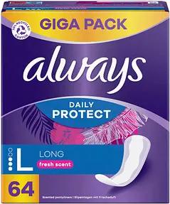 always Slipeinlagen Daily Protect Long für Slip, 64 St.