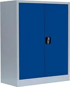LÜLLMANN Stahlschrank 530311 enzianblau, lichtgrau 80,0 x 38,3 x 100,0 cm, aufgebaut