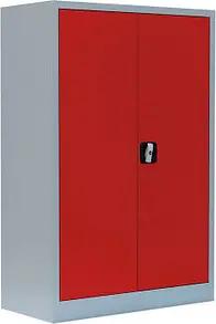 LÜLLMANN Stahlschrank 530324 feuerrot, lichtgrau 92,5 x 42,2 x 120,0 cm, aufgebaut