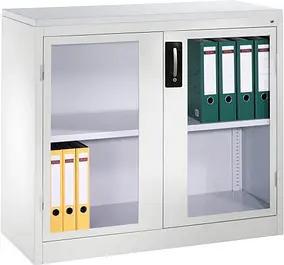 CP Stahlschrank 8821-055 S10200 lichtgrau, Acrylglas 93,0 x 50,0 x 100,0 cm, aufgebaut