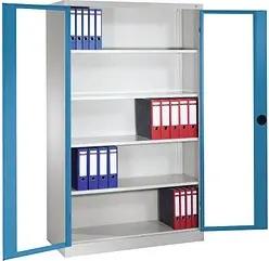 CP Stahlschrank 8930-055 S10099 lichtgrau, lichtblau, Acrylglas 120,0 x 40,0 x 195,0 cm, aufgebaut