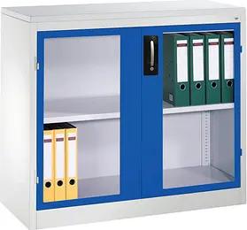 CP Stahlschrank 8831-055 S10190 lichtgrau, lichtblau, Acrylglas 120,0 x 50,0 x 100,0 cm, aufgebaut