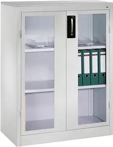 CP Stahlschrank 8521-055 S10172 lichtgrau, Acrylglas 93,0 x 50,0 x 120,0 cm, aufgebaut