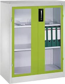 CP Stahlschrank 8521-055 S10171 Acrylglas, clowngrün, lichtgrau 93,0 x 50,0 x 120,0 cm, aufgebaut