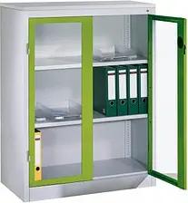 CP Stahlschrank 8531-055 S10181 Acrylglas, clowngrün, lichtgrau 120,0 x 50,0 x 120,0 cm, aufgebaut