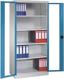 CP Stahlschrank 8921-055 S10326 lichtgrau, lichtblau, Acrylglas 93,0 x 50,0 x 195,0 cm, aufgebaut
