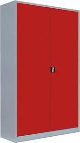 LÜLLMANN Stahlschrank 530374 feuerrot, lichtgrau 120,0 x 42,2 x 195,0 cm, aufgebaut