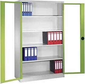 CP Stahlschrank 8931-055 S10298 Acrylglas, clowngrün, lichtgrau 120,0 x 50,0 x 195,0 cm, aufgebaut