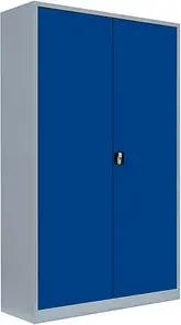 LÜLLMANN Stahlschrank 530381 enzianblau, lichtgrau 120,0 x 60,0 x 195,0 cm, aufgebaut