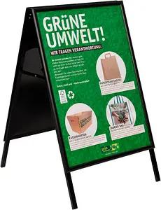 update displays Kundenstopper schwarz DIN A1 2 Fächer
