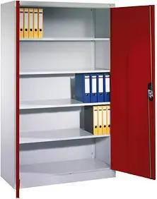 CP Stahlschrank C 2000 Acurado 9480-000 S10589 lichtgrau, rubinrot 120,0 x 50,0 x 195,0 cm, aufgebaut