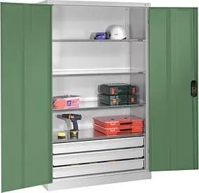 CP Stahlschrank 8931-503 S10429 lichtgrau, rededagrün 120,0 x 50,0 x 195,0 cm, aufgebaut