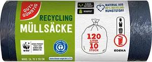 GUT&GÜNSTIG Müllbeutel RECYCLING 120,0 l schwarz, 10 St.