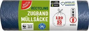 GUT&GÜNSTIG Müllbeutel RECYCLING 120,0 l blau, 20 St.