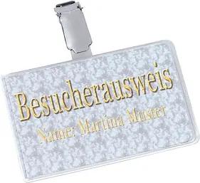 25 DURABLE Namensschilder mit Clip 9,0 x 5,4 cm