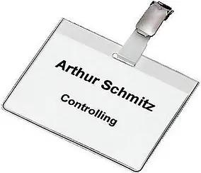 25 DURABLE Namensschilder mit Clip 9,0 x 6,0 cm